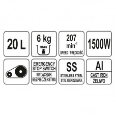 YG-03060 YATO Malaxor cu bol, capacitate 20l, pute..
